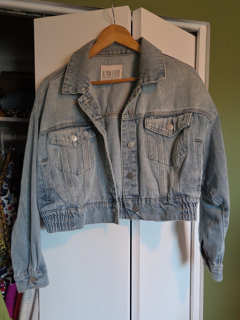 Light Blue Cropped Denim Jacket